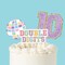 Big Dot of Happiness Preppy 10th Birthday Girl Cake Topper Set, Hello Double Digits Dessert Decorations, Pastel Birthday Party Supplies – 3 Count